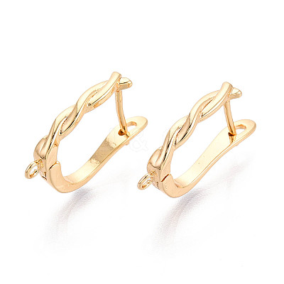 Brass Hoop Earring Findings KK-N267-29G-1