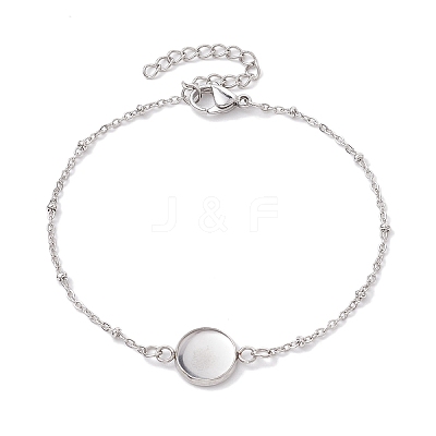 Tarnish Resistant 304 Stainless Steel Satellite Chain Bracelet Makings BJEW-JB10587-01-1