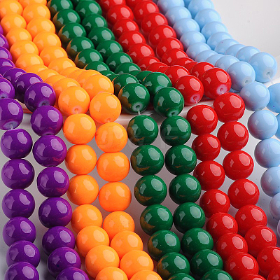 Painted Glass Bead Strands DGLA-S071-4mm-M-1