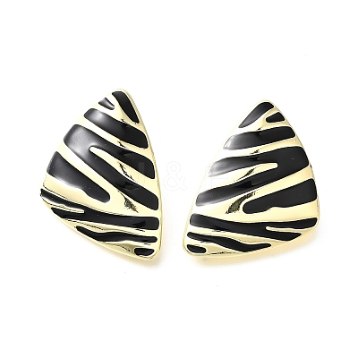 Alloy Enamel Stud Earrings EJEW-V010-01G-01-1