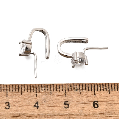 925 Sterling Silver Cubic Zirconia Pendants Bails STER-R011-08P-1