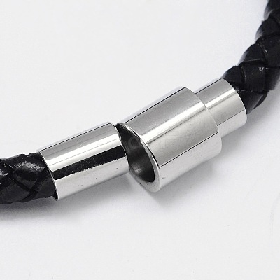 Braided Leather Cord Bracelets BJEW-I199-07-1
