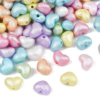 Textured Opaque ABS Imitation Pearl Beads MACR-K361-17-1