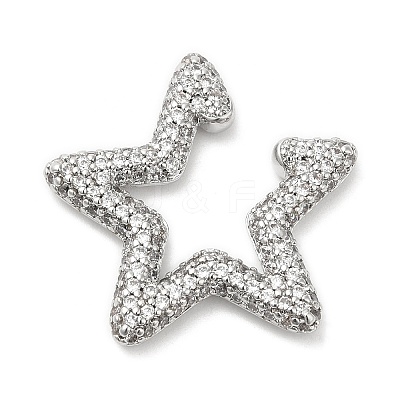 Crystal Rhinestone Star Cuff Earrings EJEW-D059-06P-02-1