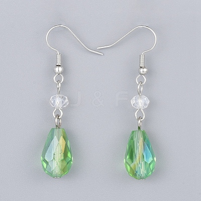 Electroplate Glass Dangle Earrings EJEW-JE03176-1