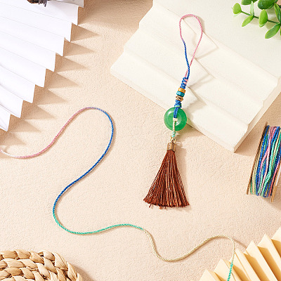 2 Rolls Segment Dyed Cotton Twisted String Cord OCOR-TA0002-95C-1