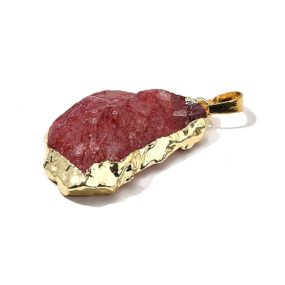 Raw Rough Natural Dyed Quartz Crystal Pendants G-G895-05LG-08-1