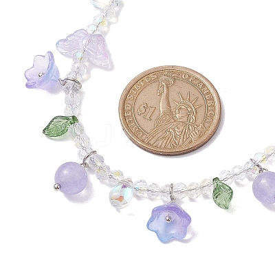 Glass with Malaysia Jade Beaded Necklaces NJEW-JN04680-01-1