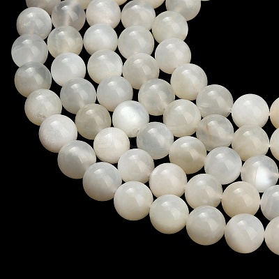 Natural White Moonstone Beads Strands G-L664-A01-8mm-A-1