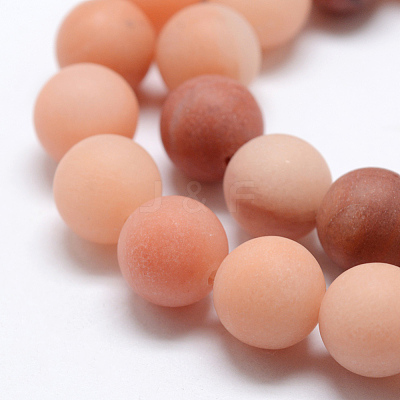 Natural Pink Aventurine Beads Strands X-G-G716-01-6mm-1