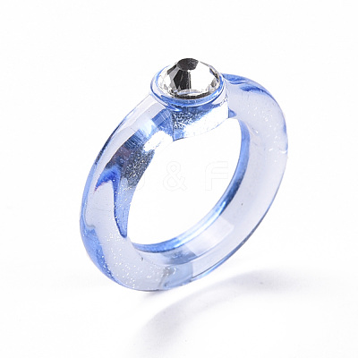 Transparent Acrylic Finger Rings RJEW-T010-07-1