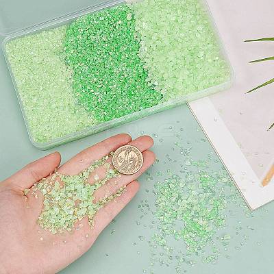 3 Style Transparent Electroplate Crushed Glass Craft GLAA-SC0001-99C-1