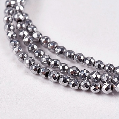 Electroplate Non-Magnetic Hematite Beads Strands X-G-J169B-2mm-02-1