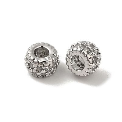 Rack Plating Brass Micro Pave Cubic Zirconia Beads KK-S366-16P-02-1