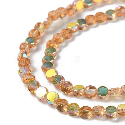 Transparent Electroplate Glass Beads Strands GLAA-Q099-A01-13-1
