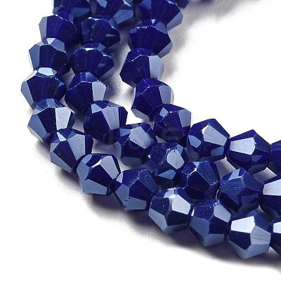Opaque Solid Color Electroplate Glass Beads Strands GLAA-F029-P4mm-C10-1