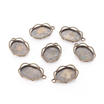 Tibetan Style Alloy Pendant Cabochon Settings TIBEP-0581-AB-LF-1