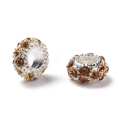 Alloy Rhinestone European Beads CPDL-H999-14-1