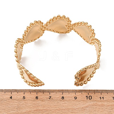 Marine 304 Stainless Steel Cuff Bangles for Women LS-BJEW-Z147-01G-02-1