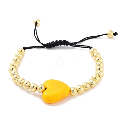 Handmade Lampwork Heart Bracelets BJEW-Q338-01G-1
