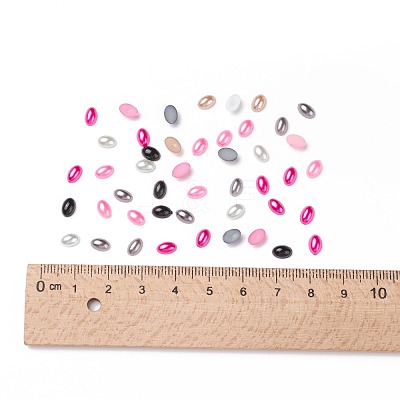 ABS Plastic Imitation Pearl Cabochons SACR-R755-6x4mm-ZM-1