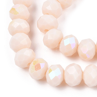Electroplate Opaque Solid Color Glass Beads Strands EGLA-A034-P8mm-L20-1