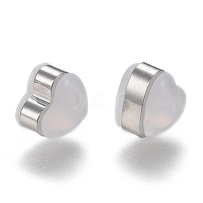 Heart Silicone Ear Nuts SIL-N003-05P-1