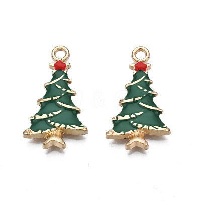 Rack Plating Alloy Enamel Pendants X-ENAM-N055-124-1