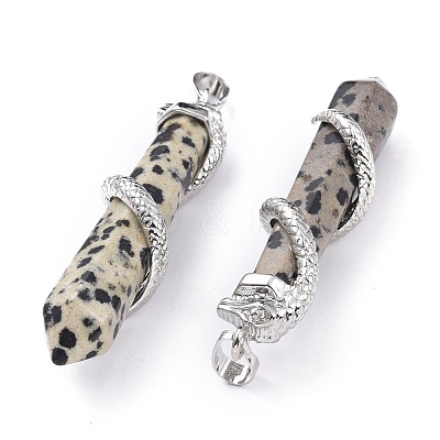 Natural Dalmatian Jasper Big Pointed Pendants G-F696-B08-1