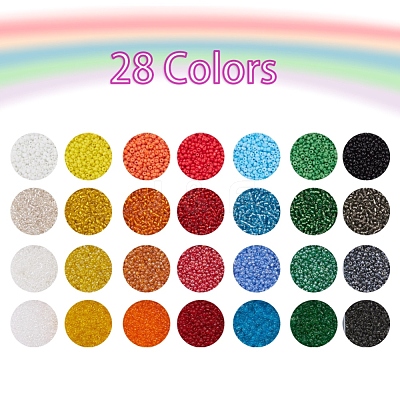 22400Pcs 28 Colors 12/0 Glass Seed Beads SEED-YW0001-84-1