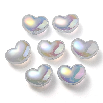 UV Plating Rainbow Iridescent Imitation Jelly Acrylic Beads OACR-C007-08D-1