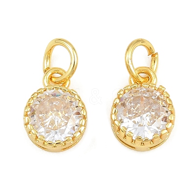 Brass Pave Cubic Zirconia Charms CU-CBA3D67-02G-10-1