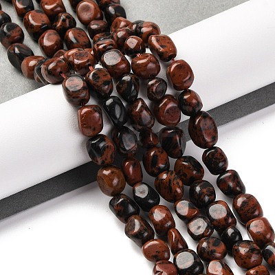 Natural Mahogany Obsidian Beads Strands G-G146-A30-01-1