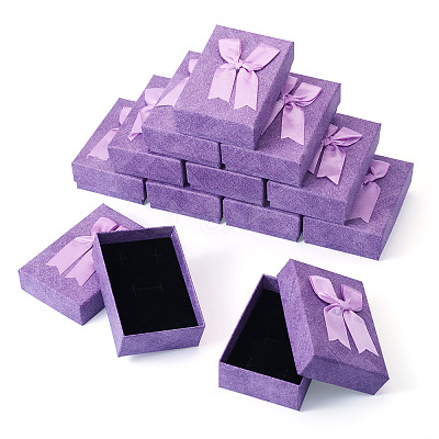 Rectangle Paper Jewelry Set Storage Gift Boxes with Bowknot CON-TAC0014-12B-1