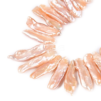 Natural Baroque Keshi Pearl Beads Strands PEAR-S020-H13B-1