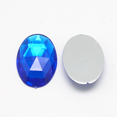 Acrylic Rhinestone Flat Back Cabochons GACR-Q011-10x14-05-1
