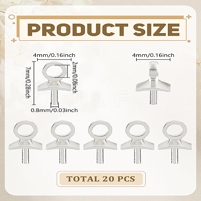 20Pcs Brass Eye Pin Peg Bails KK-LP0004-54S-1