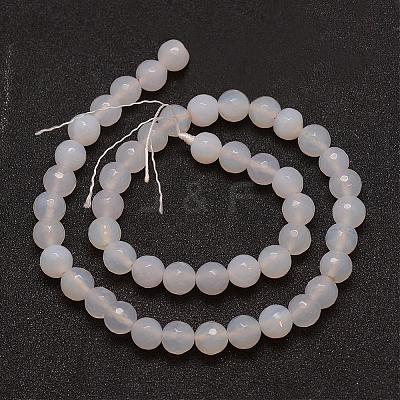 Natural White Agate Beads Strands G-G882-8mm-A06-7-1