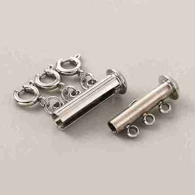 304 Stainless Steel Slide Lock Clasps LS-FIND-WH0034-80P-02-1