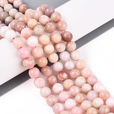 Natural Pink Opal Beads Strands G-R446-8mm-10-01-1