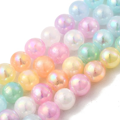 Plating Natural Selenite Beads Strands G-G120-A01-03-06-1