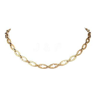 304 Stainless Steel Cross Link Chain Necklaces for Women Men NJEW-JN05433-01-1