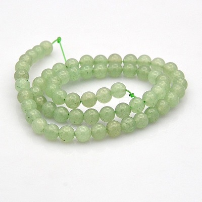 Natural Green Aventurine Round Beads Strands G-N0120-13-6mm-1
