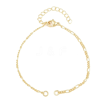 Brass Figaro Chain Bracelet Making KK-CBADBBF-06G-1