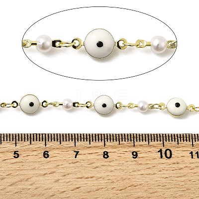 Brass Enamel Round Link Chains KK-D391-04G-1