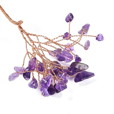 Natural Amethyst Chips Tree Decorations DJEW-S001-01B-1