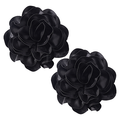 Polyester Flower Brooches JEWB-WH0021-54A-1