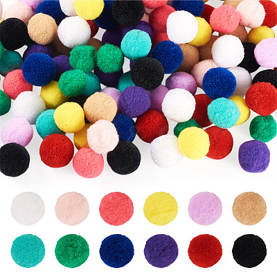 120Pcs 12 Colors Polyester High-elastic Pom Pom Ball DIY-TA0013-41-1
