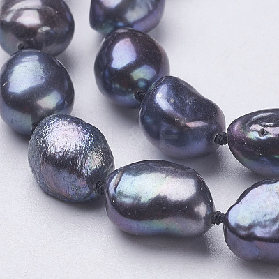 Natural Pearl Beaded Necklaces NJEW-P149-01B-01-1