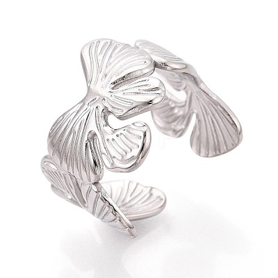 304 Stainless Steel Cuff Open Rings for Women RJEW-N052-12P-1